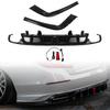 YOFER Heckstoßstangen Diffusor Lippe Für Honda Accord 2018-2022 Glänzend Schwarz Kofferraum Halterung Splitter Spoiler Mit LED Bremslicht Karosseriekit