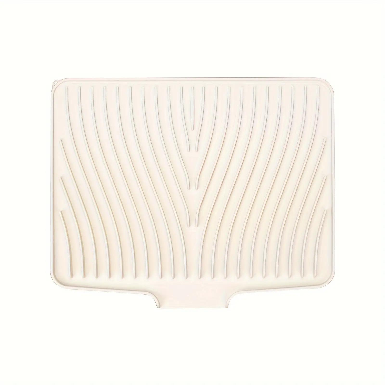 Силиконовый дренажный коврик, Легкий коврик для сушки посуды, Складная дренажная подставка, Термостойкая нескользящая теплоизоляционная салфетка, Коврик для сушки столовых приборов бежевый