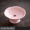 Chinese Ceramic High Foot Fruit Plate Zen Tea Snack Dish Buddhist Offering Tray