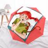 Pippi Longstocking Themed Travel Umbrella-8 Ribs Automatic Opening and Closing, Portable Folding Design, Compact and Stylish Umbrella Suitab