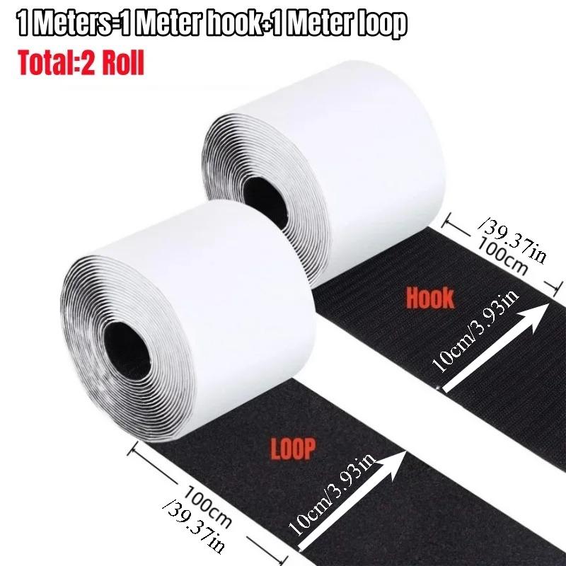 

1PC 2 Rolls Loop Tape Non-Slip Sofa Cushion Tape Strong Adhesive Fastener Tapes Sticky Nylon Sticker,Paste Strips 1m