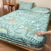 Cute Cartoon Dinosaur Racing Pattern Mattress Three-Piece Digital Printing Cute Bedding Set