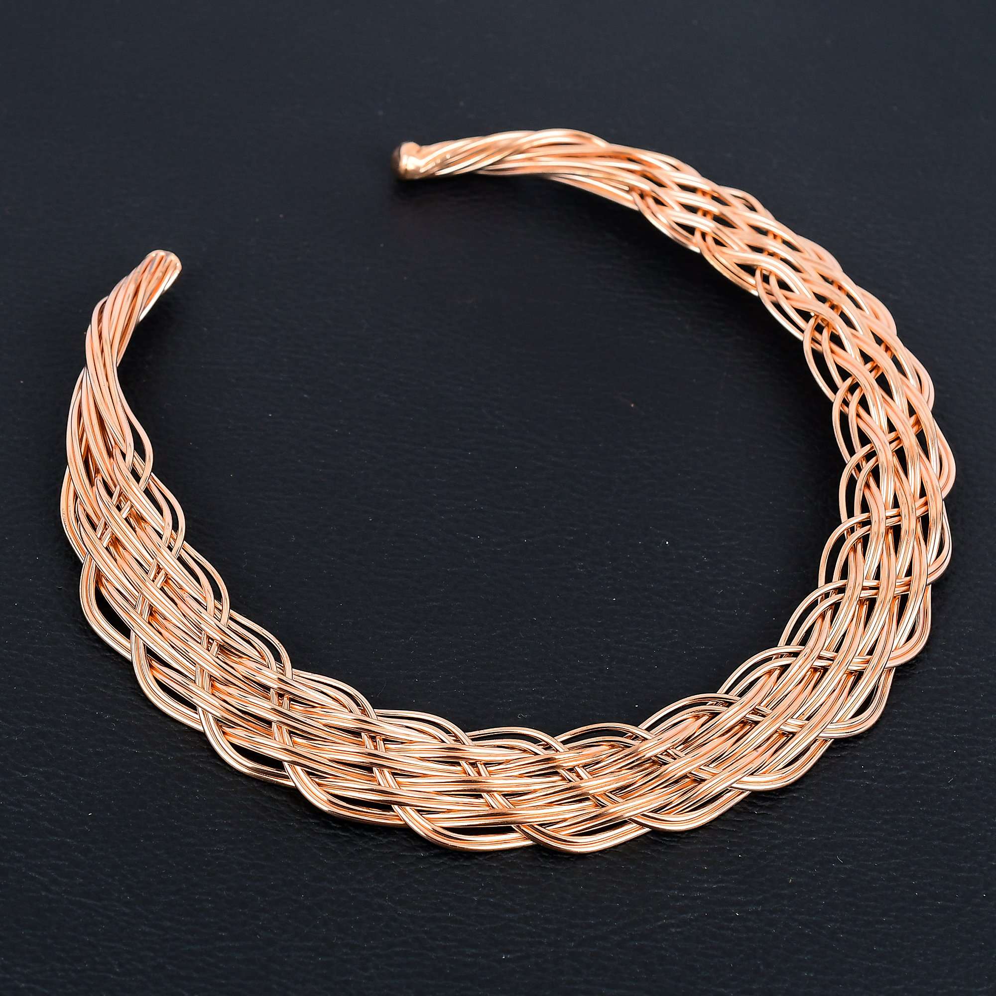 

Длинное ожерелье из кованой чистой меди с маленькими и большими круглыми овальными звеньями, минималистские украшения, медные украшения ручной работы для нее/него