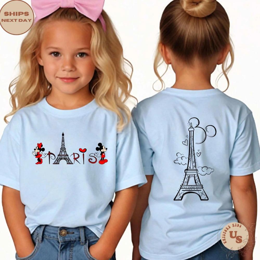 

Disney Paris Preschool T-shirt Disney Paris Tour Shirt Mickey Minnie Love Paris Shirt 140