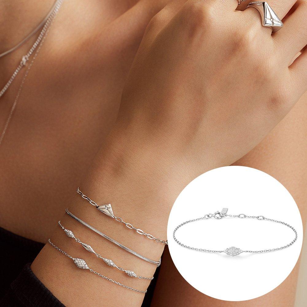 Silver Pave 925 Silver Sparkle Bracelet B061-01H