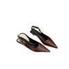 Simple Soft Leather Fairy Thin Low Heel Temperament Bag Head Sandals 2025 Casual Rear Tripple Strap Single Shoes Pointed Small Leather Shoes