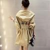 Large Size Women Jacket Spring Hooded Coat Solid Color Casual Loose Windbreaker Boutique Parka Mid-length