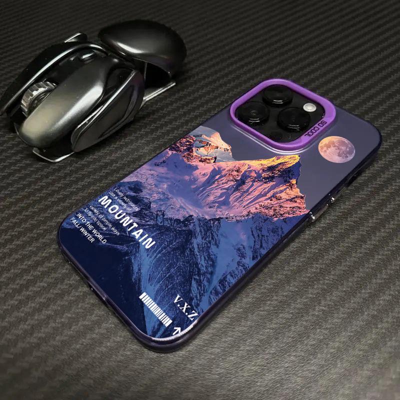 iPhone 16 Pro Cross Snow Mountain Case for iPhone 15/14/13/12/11/Xs Max/Plus - Trendy Design