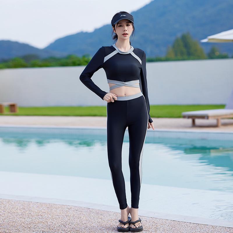 

Корейский женский гидрокостюм для защиты от солнца всего тела с защитой от медуз - С длинным рукавом, облегающий купальник для серфинга и сноркелинга Extra Large