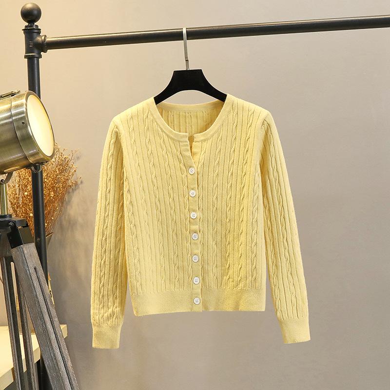 Long-sleeved Twist Sweater with a Half-open Crewneck Base Layer, a Women's Loose Top, a Knitted Sweater, a Cardigan Jacket