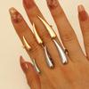 New Design Claw-shaped Connected Ring for Women INS-style Long Strip Water Drop Irregular Geometric Hand Accessory Jewelry