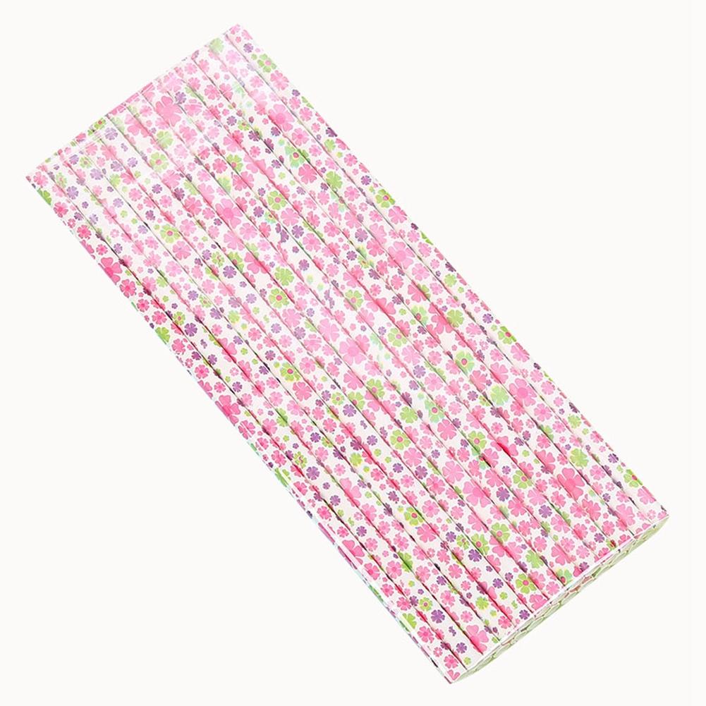 25Pcs/Set Drink Paper Straws Wedding Birthday Party Drinking Straw