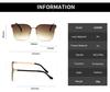 Fashion New Large Frameless Sunglasses Personality Gradient Color Trendy Accessories Sun Glasses UV Protection Female