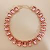 Mixed Color Rectangular 13x18 Crystal Gemstone Necklace - European & American Choker Design