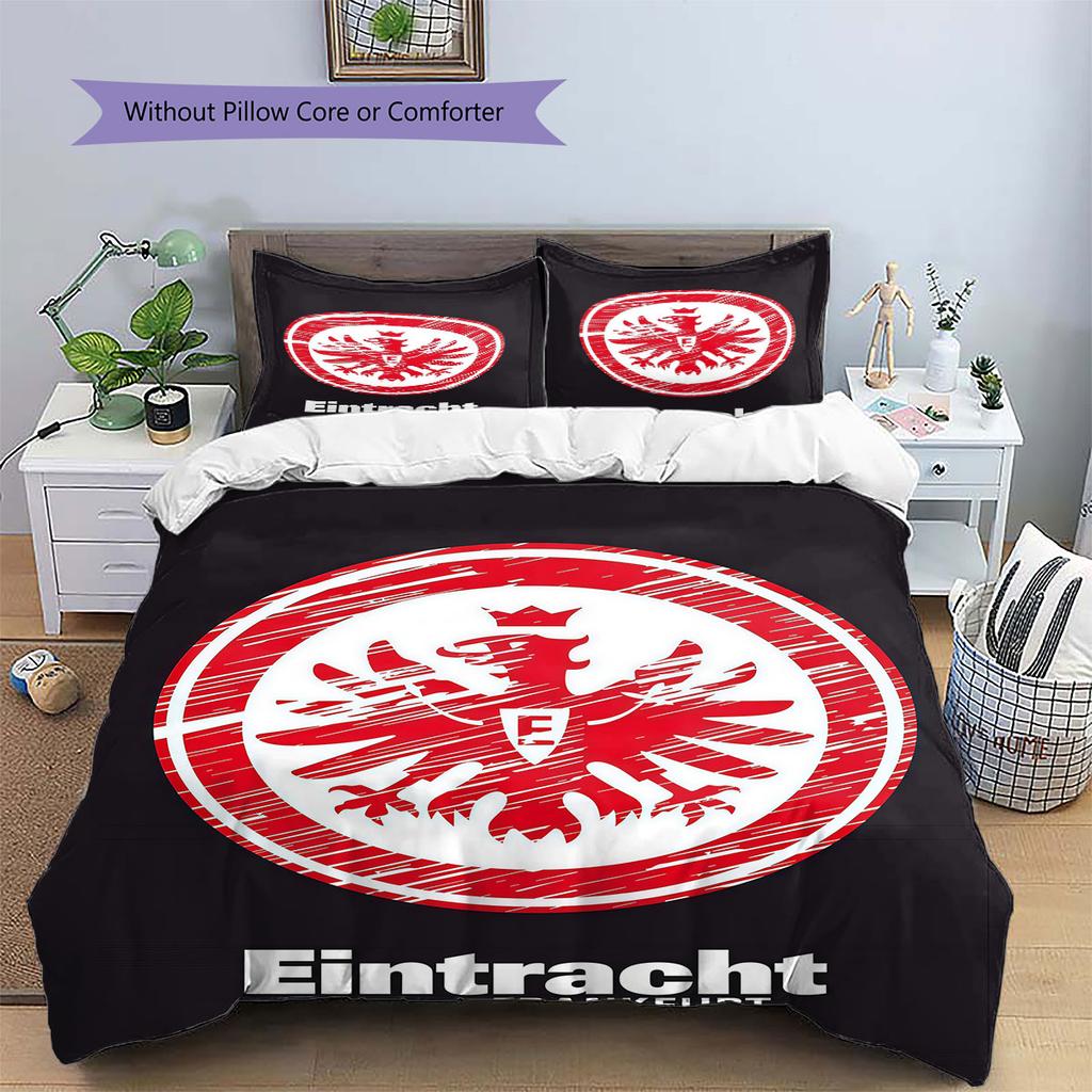 Eintracht Frankfurt Pattern Bedding,Quilt Set Quilt Cover Pillowcase Home Birthday Gift(1 * Duvet Cover + 2 * Pillowcase, Without Core)