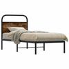 VidaXL Bed Frames Without Mattress Smoked Oak 75x190cm Engineered Wood, Bedroom Furniture, Single Bed, Bed Base, 4100199