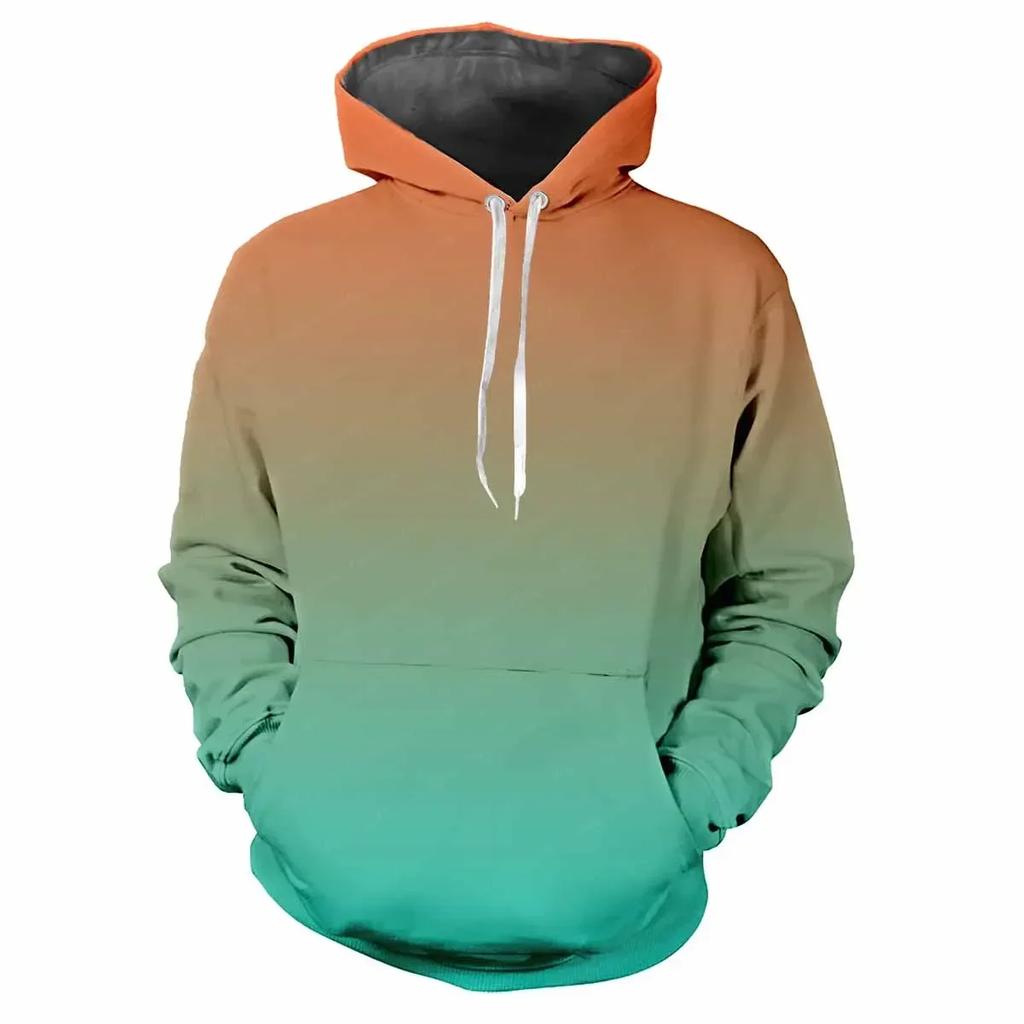 Trendiger Herren-Hoodie mit gedruckten, farbwechselnden Mustern, Digitaldruck, lässig, langärmelig mit Kapuze, dicker Stoff, Oberteile