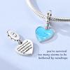 Fit Original Copper Charms Beads Romantic Blue Heart-Shaped Waves Charms For Women Fine Diy Birthday Jewelry Gifts