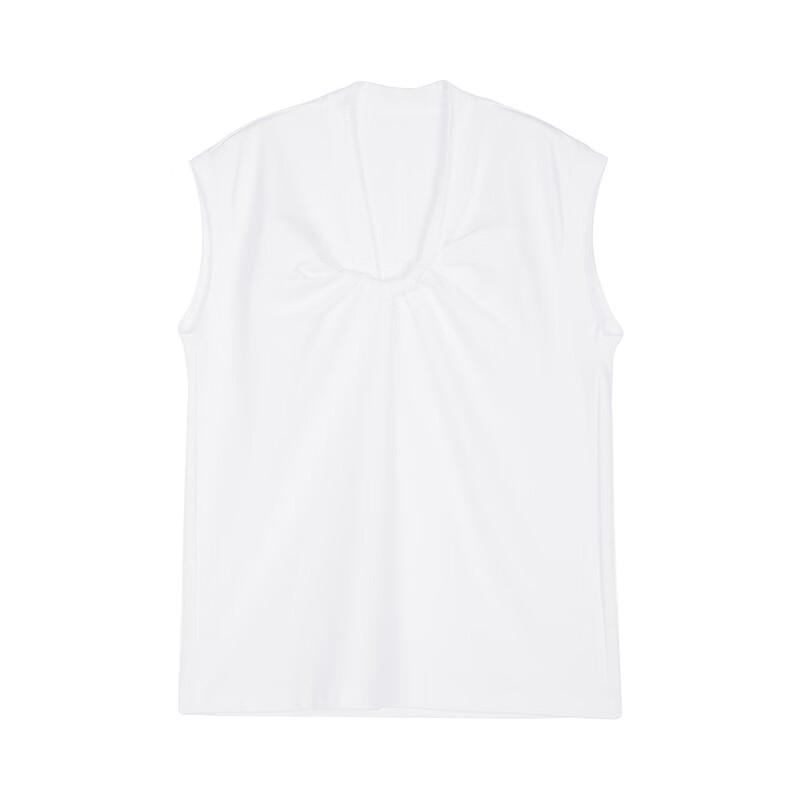 Less Women's V-Neck Sleeveless Cotton T-Shirt