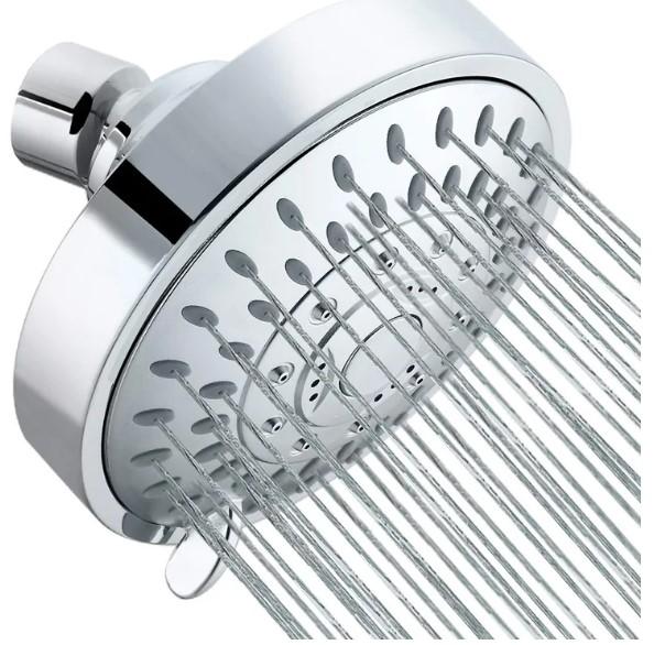 4 Inch Adjustable High Pressure Rainfall Shower Head 5 Function Chrome Modern Design 5 Year Warranty (as the picture,ABS Plastic)