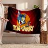 Tom and Jerry Printed Flannel Blanket, Skin Friendly Warm Throw for Indoor Couch Bed Daily Use