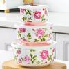 Three-piece Set, Bone China Food Container, Ceramic Salad Bowl, Lunch Box , Kitchen Ceramic Bowl Sets, Porcelain Mixing Bowl