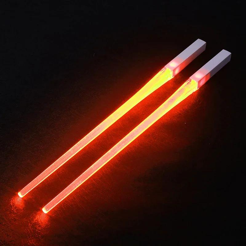 1Pair LED Luminous Chopsticks Light Up Dinning Party Tableware Multicolor Kitchen Accessories Led Stick Kitchenware Idea Product