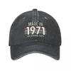 Made In 1971 Denim Baseball Cap Birthday Gifts Unisex Men Custom Trucker Hat Summer Classic Kpop Rock Sun Visor Baseball Caps