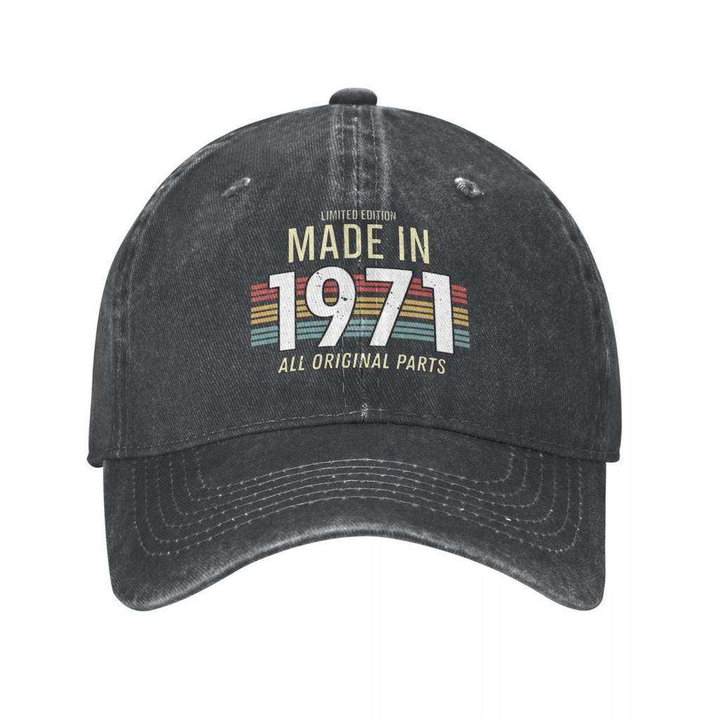 Made In 1971 Denim Baseball Cap Birthday Gifts Unisex Men Custom Trucker Hat Summer Classic Kpop Rock Sun Visor Baseball Caps