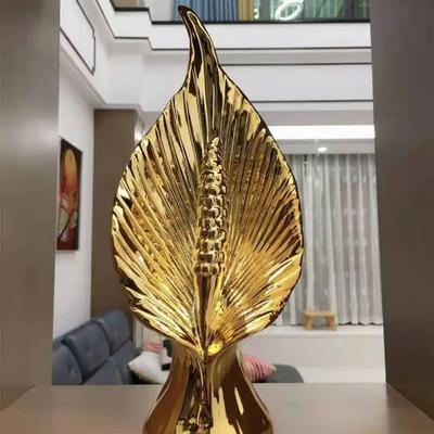 Blattgold Keramik Dekoration Wohnzimmer Büro Schmuckstück Heimdeko Zubehör Skulptur Moderne Kunst