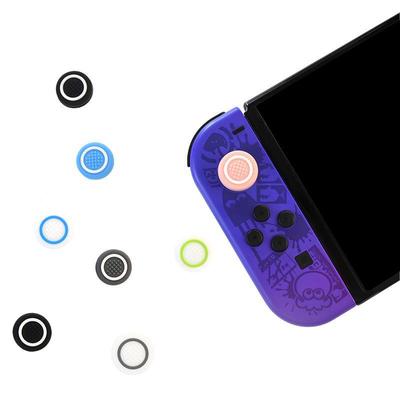 Nintendo Switch Joystick Kapağı: Lite ve OLED için Kaymaz Silikon Koruyucu - Tek Daire Kare Nokta Tasarımı