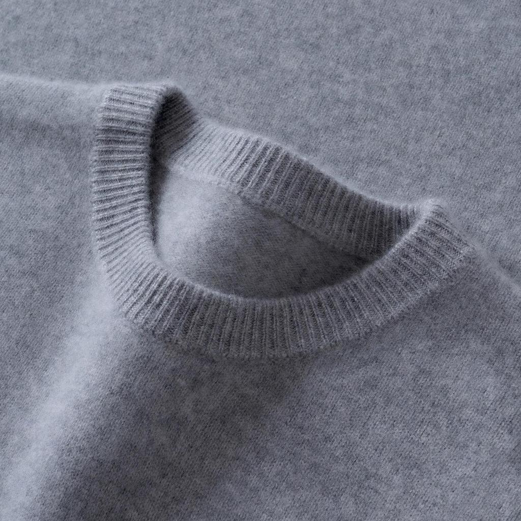 2025 A/W Men's Thick Cashmere Crew Neck Sweater for Business Casual Wear