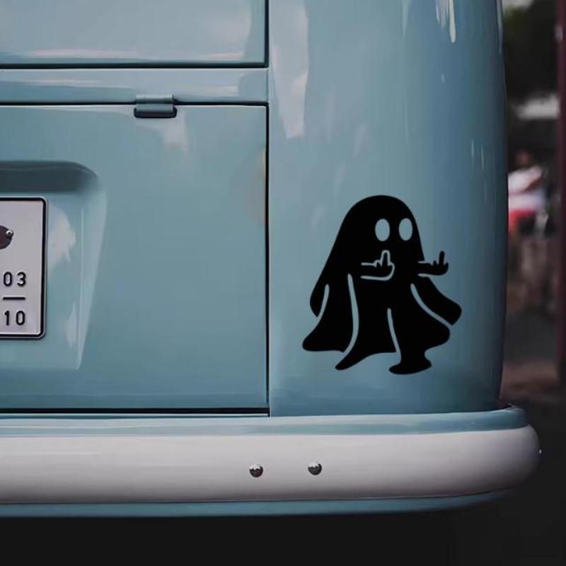 Middle Finger Ghost Car Decal Waterproof Removable Funny Sticker for Auto Window Bumper Motorcycle Helmet DIY Decor