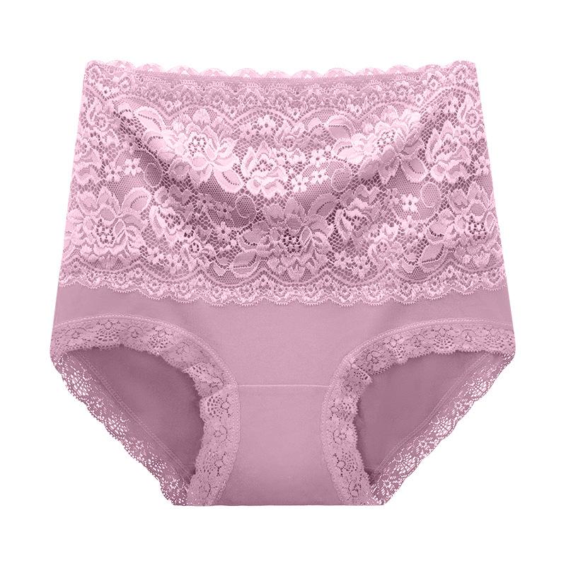 

Кружевное нижнее белье с высокой талией и подтяжкой бедер из чистого хлопка с двухслойной антипрокольной кожей в области промежности, утягивающие треугольные трусики для женщин XL
