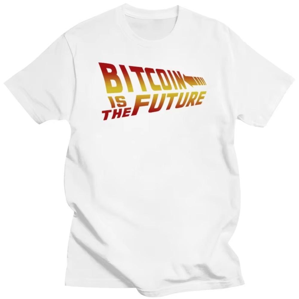 Cool Bitcoin Is The Future T Shirt Men O-neck Short Sleeve BTC Crypto Currency Blockchain Tee Tops Cotton Streetwear Tshirt