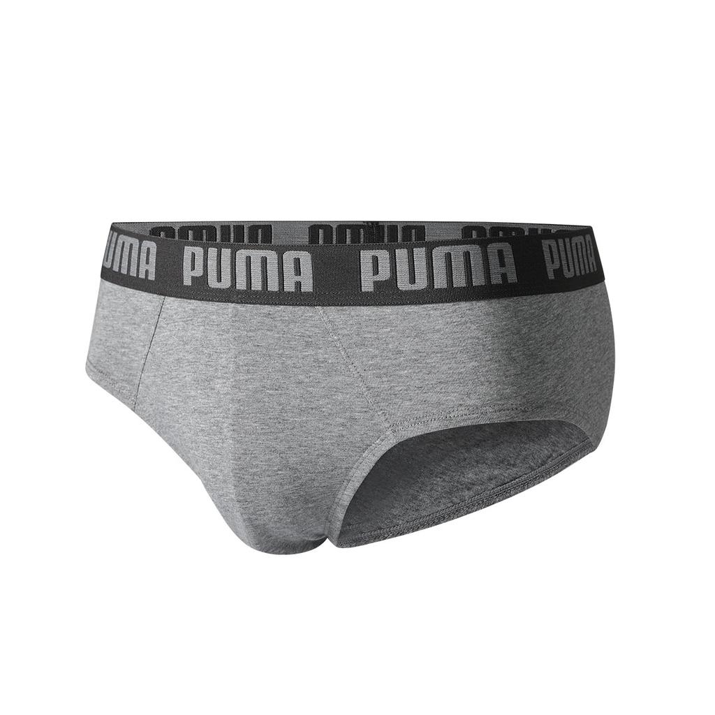 Puma Letter Logo Breathable Sweat-Absorbing Comfortable Mid-Rise Triangle Underwear 3-Pack Men Underwear Gray Black 701226938-002