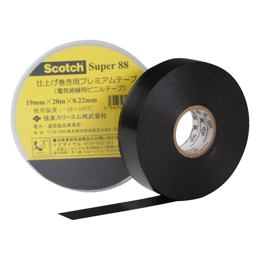3M Scotch Super 88 Harness Tape Black 19mmX0.22mmX20m Electrical Insulation
