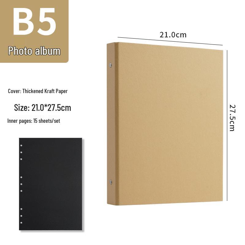 A4 Kraft Paper Cover DIY Photo Album & B5 Classmate Growth Journal