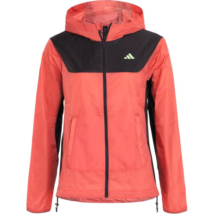 

Adidas Three-Stripe Print Colorblock Full Zip Hooded Jacket Women Outerwear Orange IU0709 S