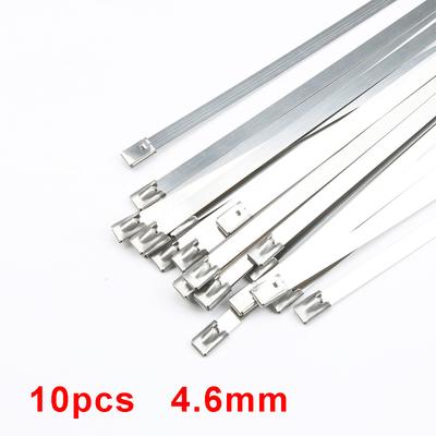10 PZ 4,6 mm larghezza Fascette metalliche autobloccanti in acciaio inossidabile fascette per cavi in metallo fascette autobloccanti 4,6x100-450