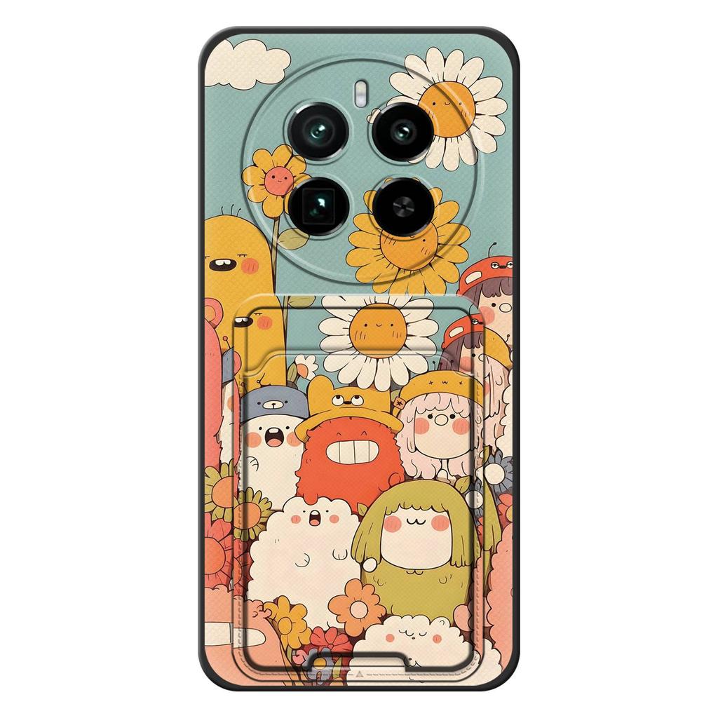 Stoßfeste Vollschutz-Handyhülle für Realme GT5 Pro TPU-Rückseite Niedliches Modedesign Kartenfach Schmutzabweisend Cartoon