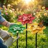Plastic Bee Water Feeder Flower Stake Ground Insert Bee Watering Station Handmade Rust-resistant Bird Bath Stand Yard Farm