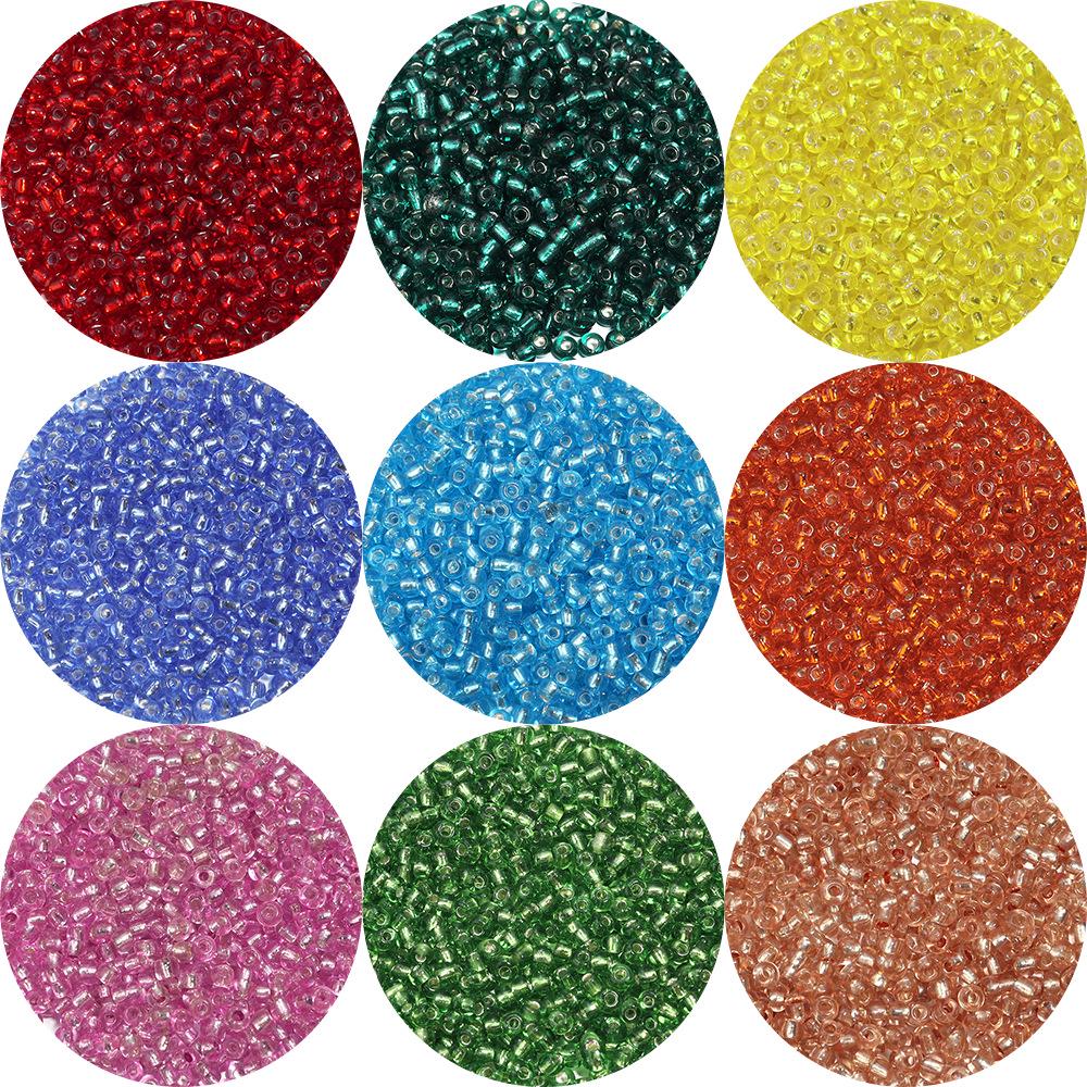 Forsølvede 3 mm glassfrøperler for DIY-smykker - Flere farger