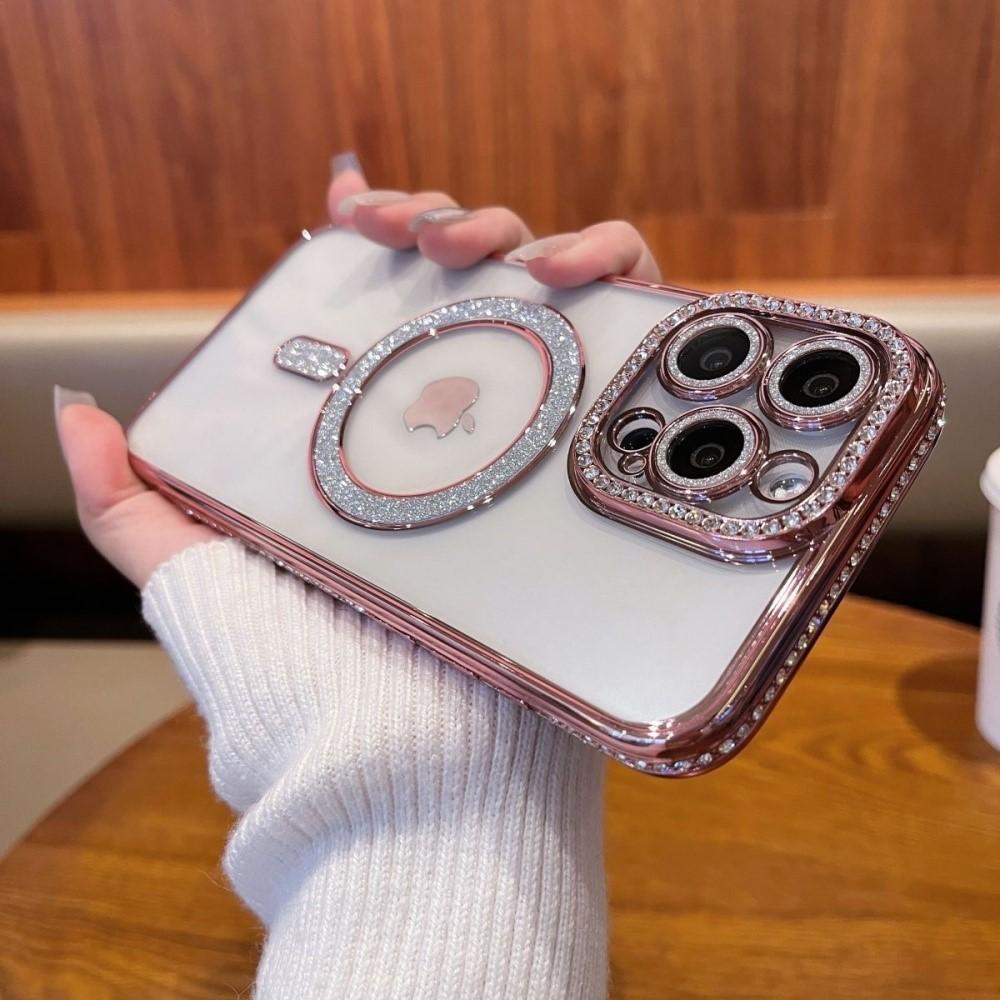 Plating Bright Diamonds For Magsafe Case for iPhone 17 Air 16 15 14 13 12 11 Pro Max Plus 16e Magnetic Wireless charging Cover