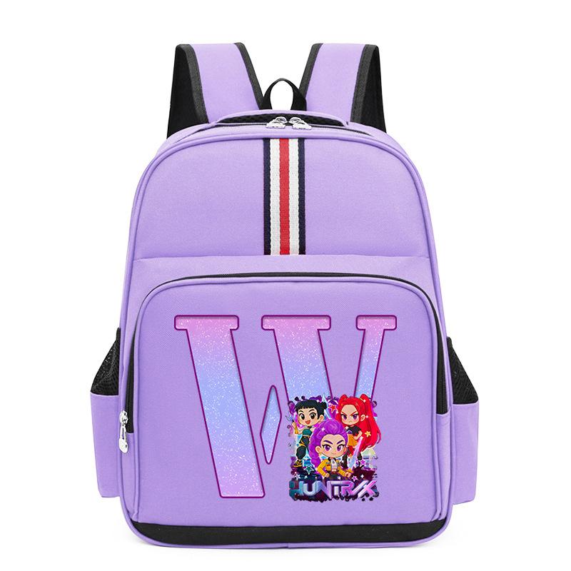 Anime Cartoon 26 Letters Lightweight Children'S Backpack Large Capacity School Trend School Bag For Primary And Secondary School Students