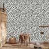 Wallpaper Black and white flowers gray, soft shapes 50x1000