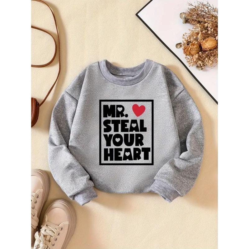 Kids Sweatshirt Kids Sweatshirt Crew Neck Sweatshirt with Creative Letter Pattern, Fashion Casual Sportswear for Daily, Party