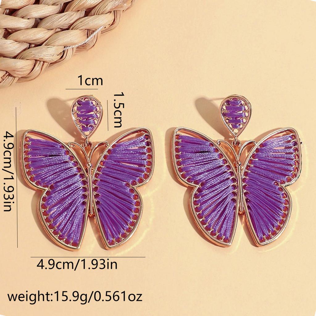 Weaving Flower Earrings For Women, Niche Flower Petals Bohemian Vacation Style Jewelry Gift