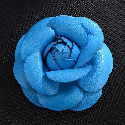 Boutonnier Korean Jewelry Sewing Gifts Brooch Camellia Flower Corsage PU Leather DIY Craft Supplies