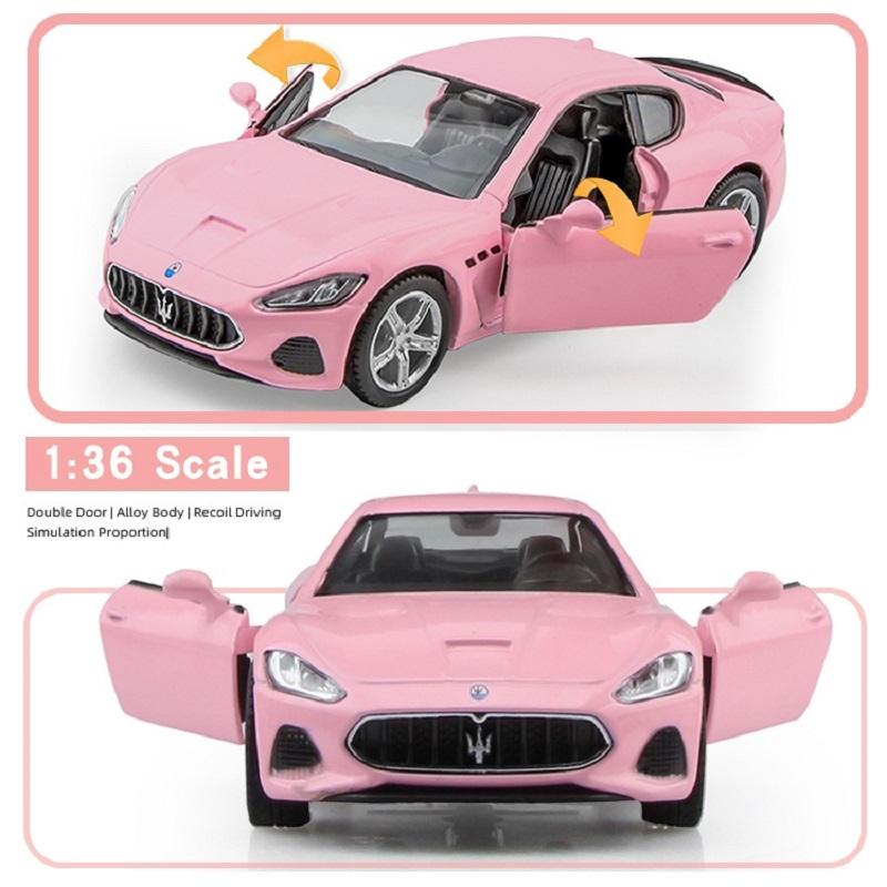 Dárky pro dívky Růžová série Volkswagen Beetle Bentley McLaren Lamborghini Maserati Benz AMG Nissan GTR Odlitky a Hračková vozidla 1:Model slitiny 36